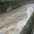 Raw video: Water gushes down swollen Leith